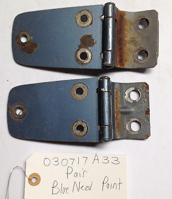 Jeep Wrangler TJ Pair Hood Hinges 97-06 Blue Needs Paint OEM Ships Free